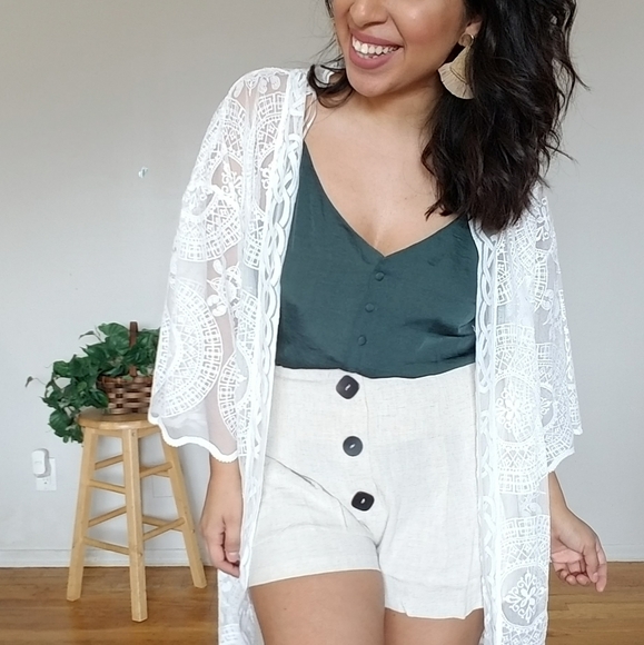 𝘽𝙊𝙂𝙊| FOREST DREAMS GREEN SILKY CAMI TOP - Picture 5 of 9